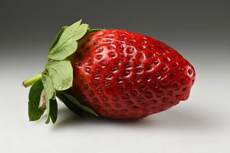 A ripe red strawberry